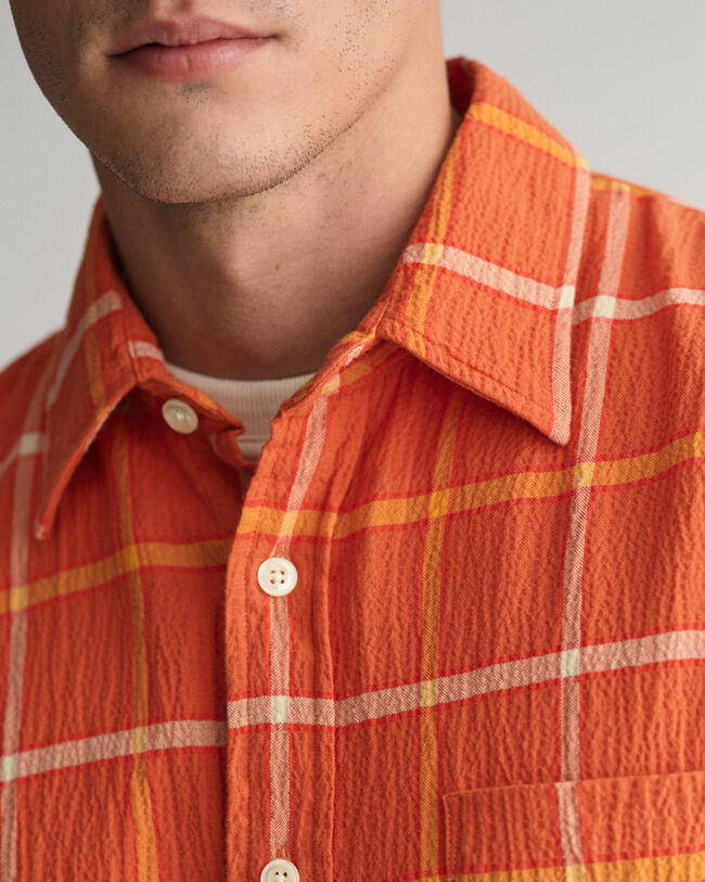 Oversized Textured Checked Shirt