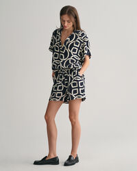 Relaxed Fit Monogram Print Pull-On Shorts