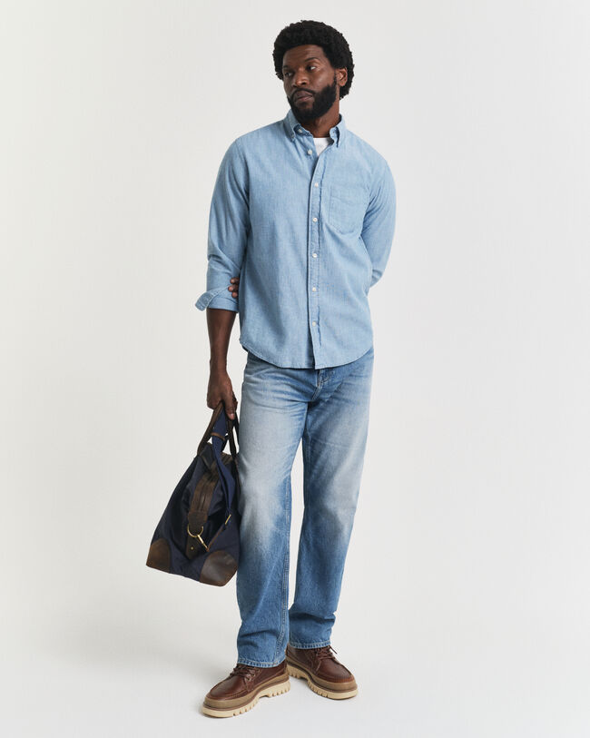 Regular Fit Indigo Chambray Shirt