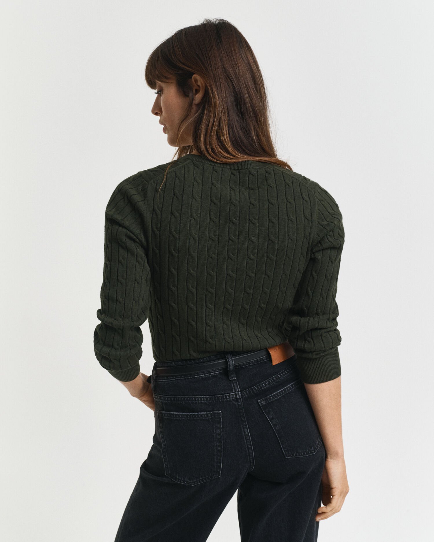 Cable Knit V-Neck Sweater