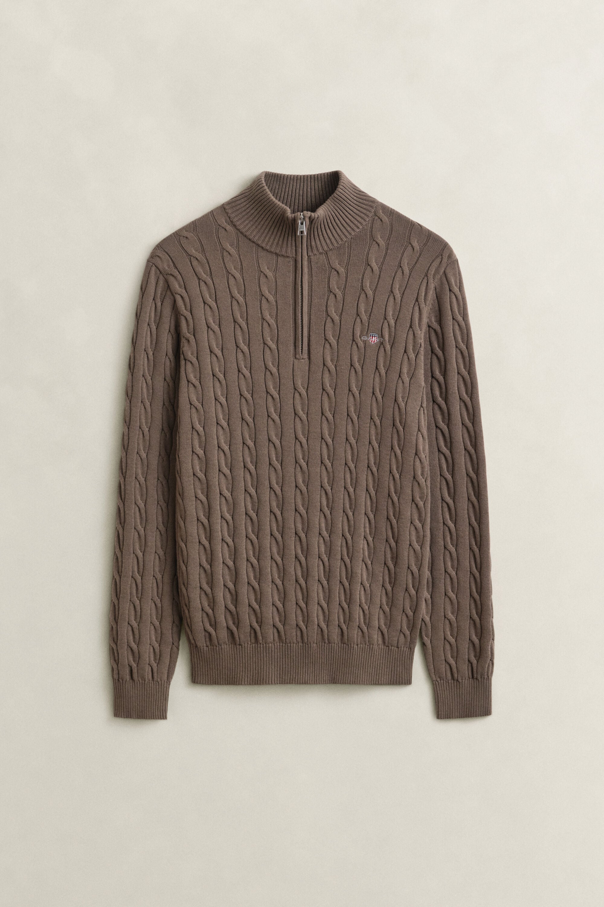 Cotton Cable Knit Half-Zip Sweater
