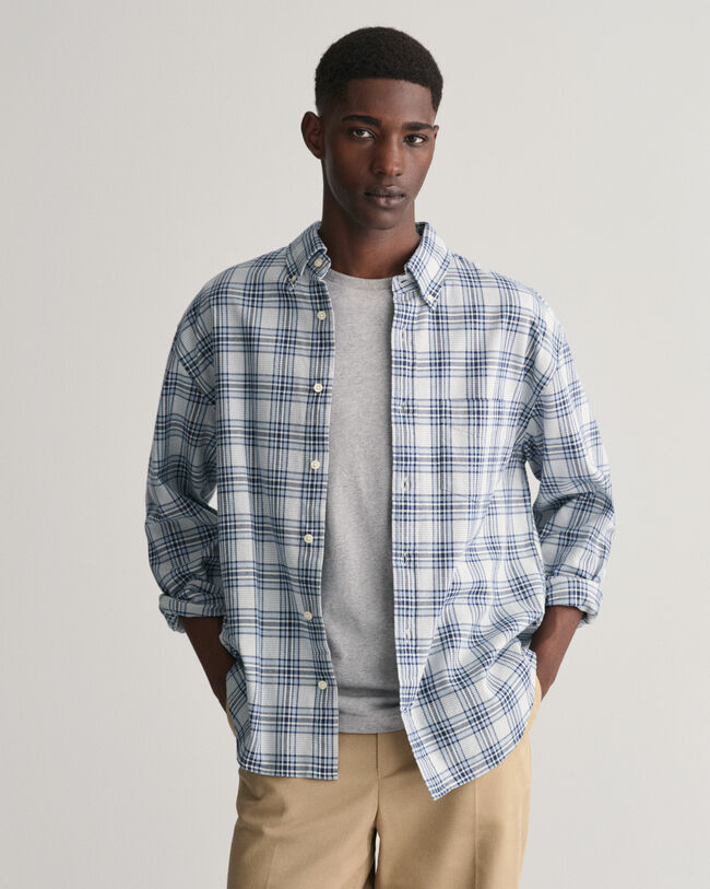 Relaxed Fit Textured Checked Shirt