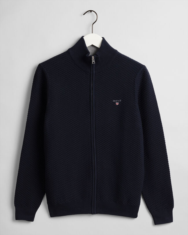 Triangle Texture Full-Zip Sweater