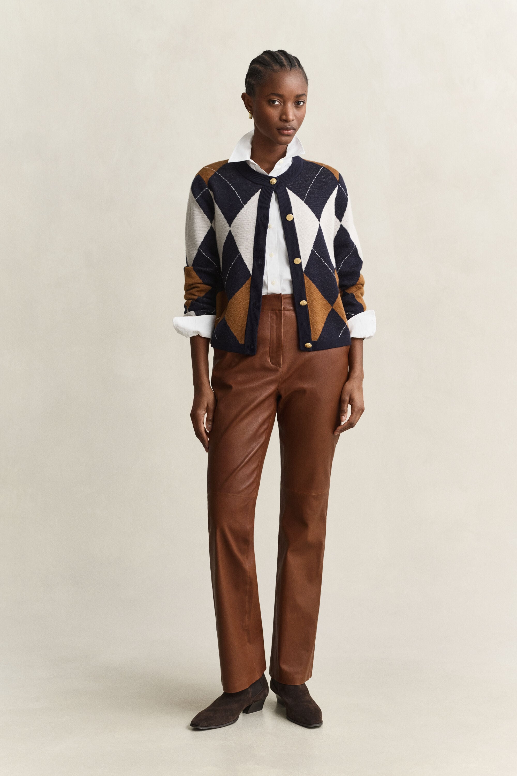 Flared Leather Pants