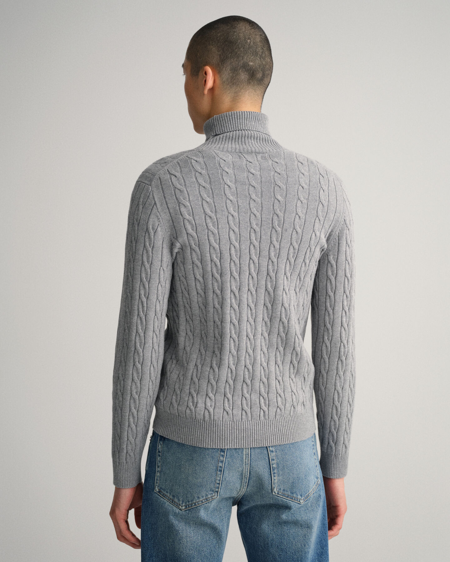 Cotton Cable Turtleneck Sweater