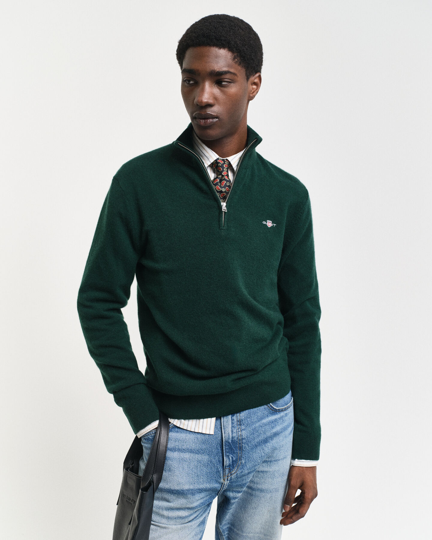 Extra Fine Lambswool Half-Zip Sweater