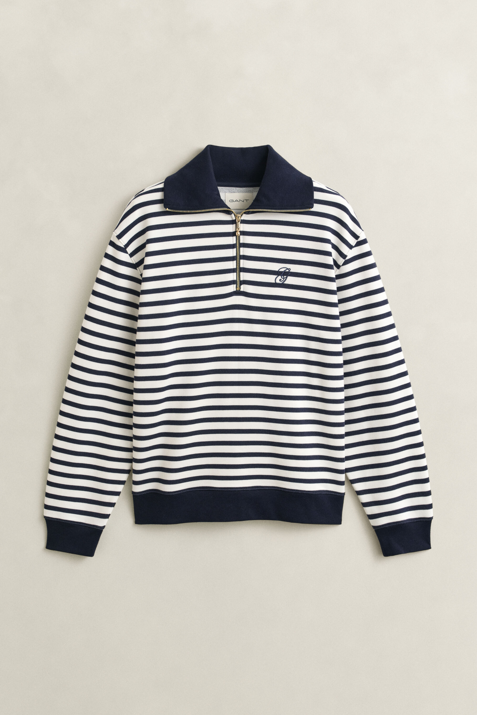 Striped Half-Zip Sweatshirt