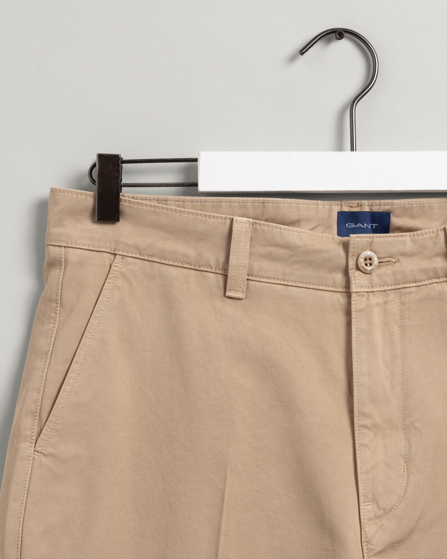 Wide Leg Cotton Twill Chinos