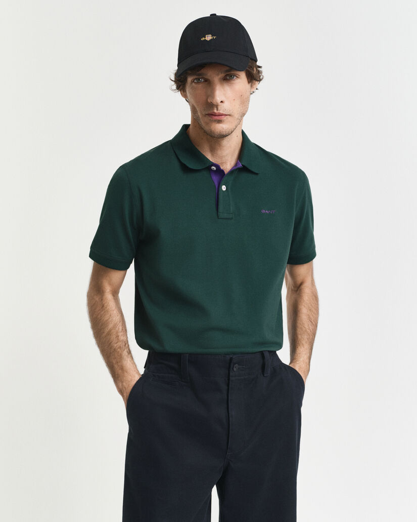 Contrast Piqué Polo Shirt