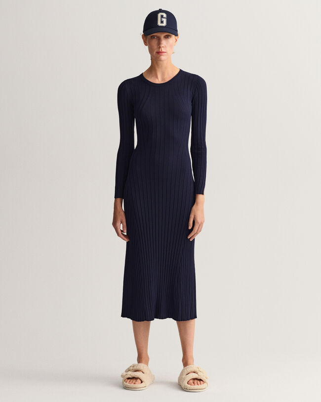 Ribbed Crew Neck Dress