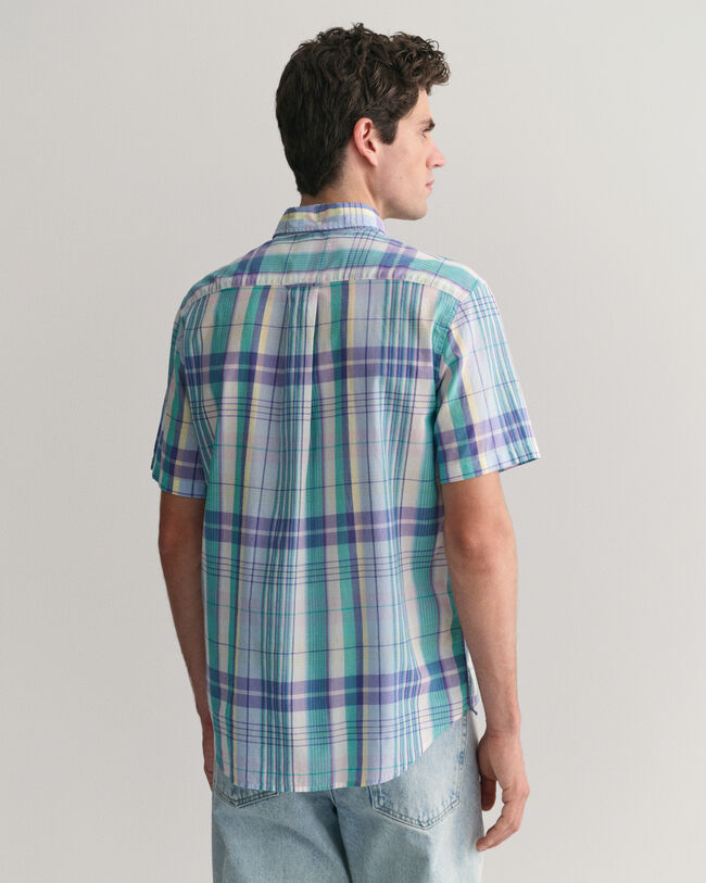 Regular Fit Colorful Madras Short Sleeve Shirt