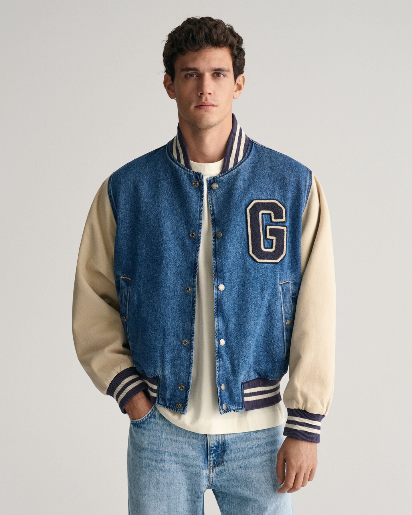 Denim Varsity Jacket
