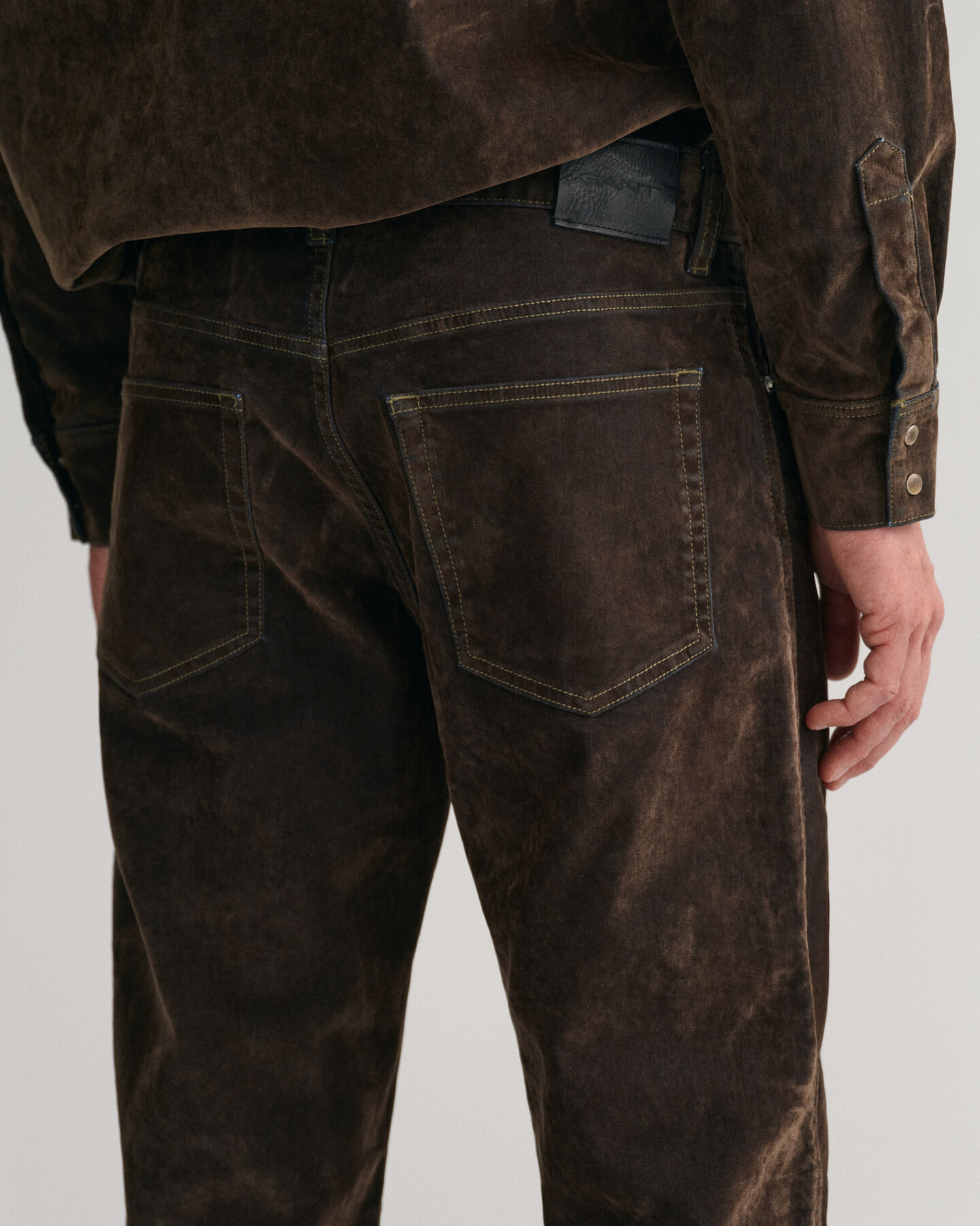 Relaxed Fit Flocked Velvet Jeans