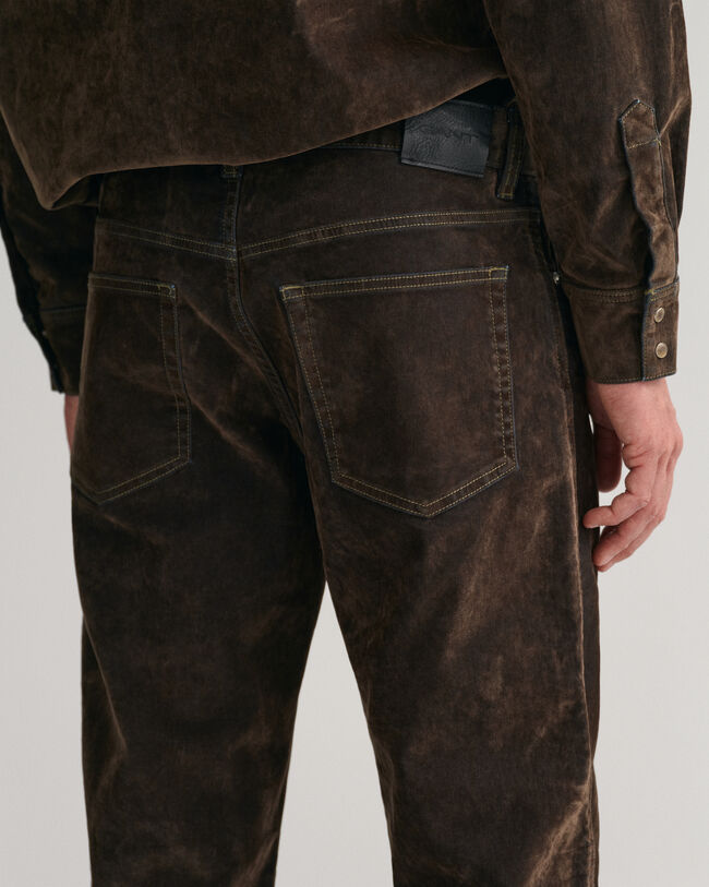 Relaxed Fit Flocked Velvet Jeans