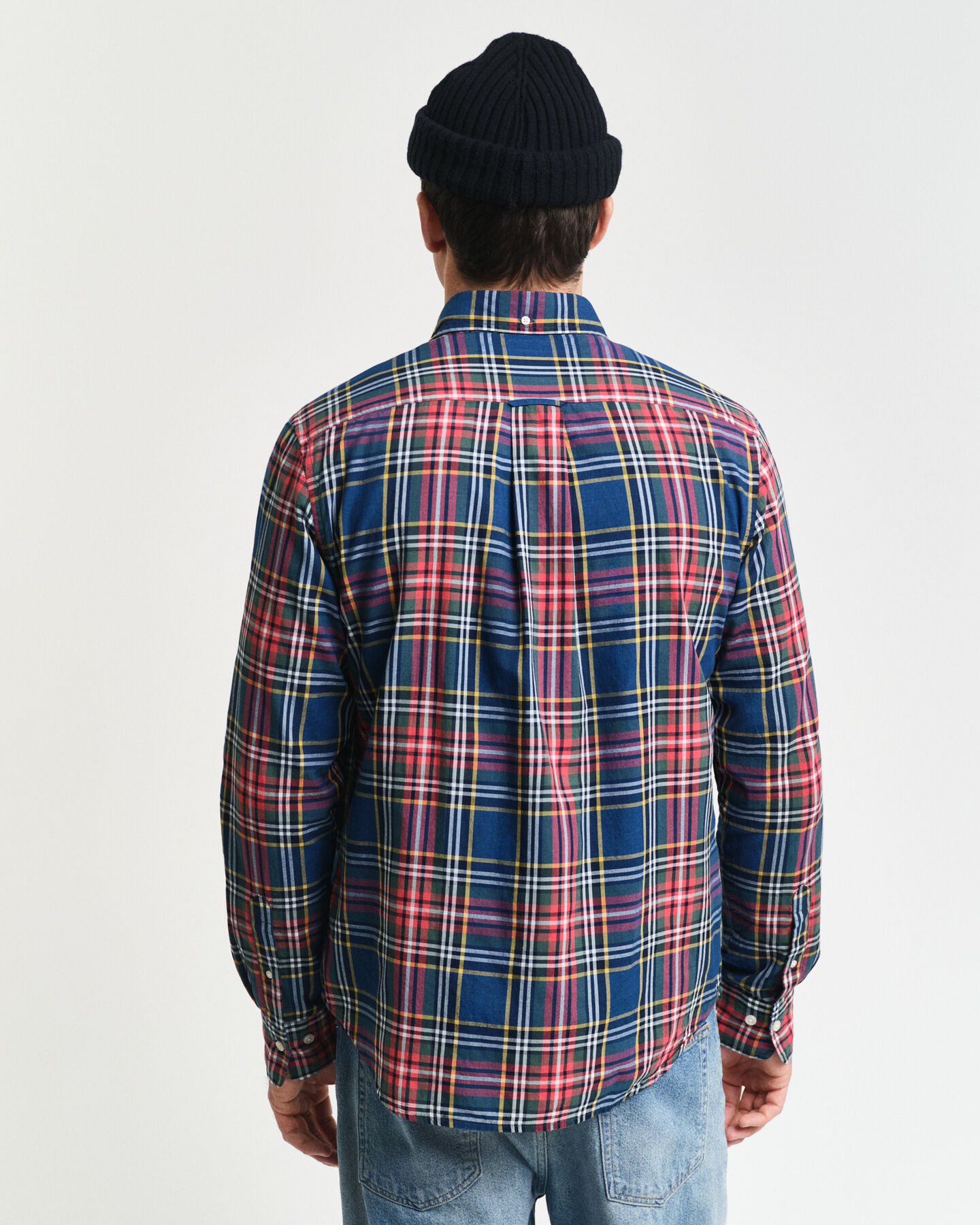 Regular Fit Checked Indigo Shirt