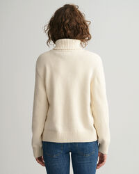 Teen Girls Chunky Cable Polo Sweater