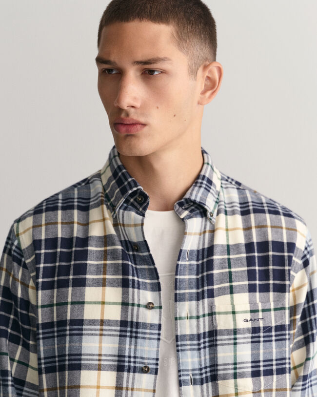 Regular Fit Plaid Flannel Checked Shirt