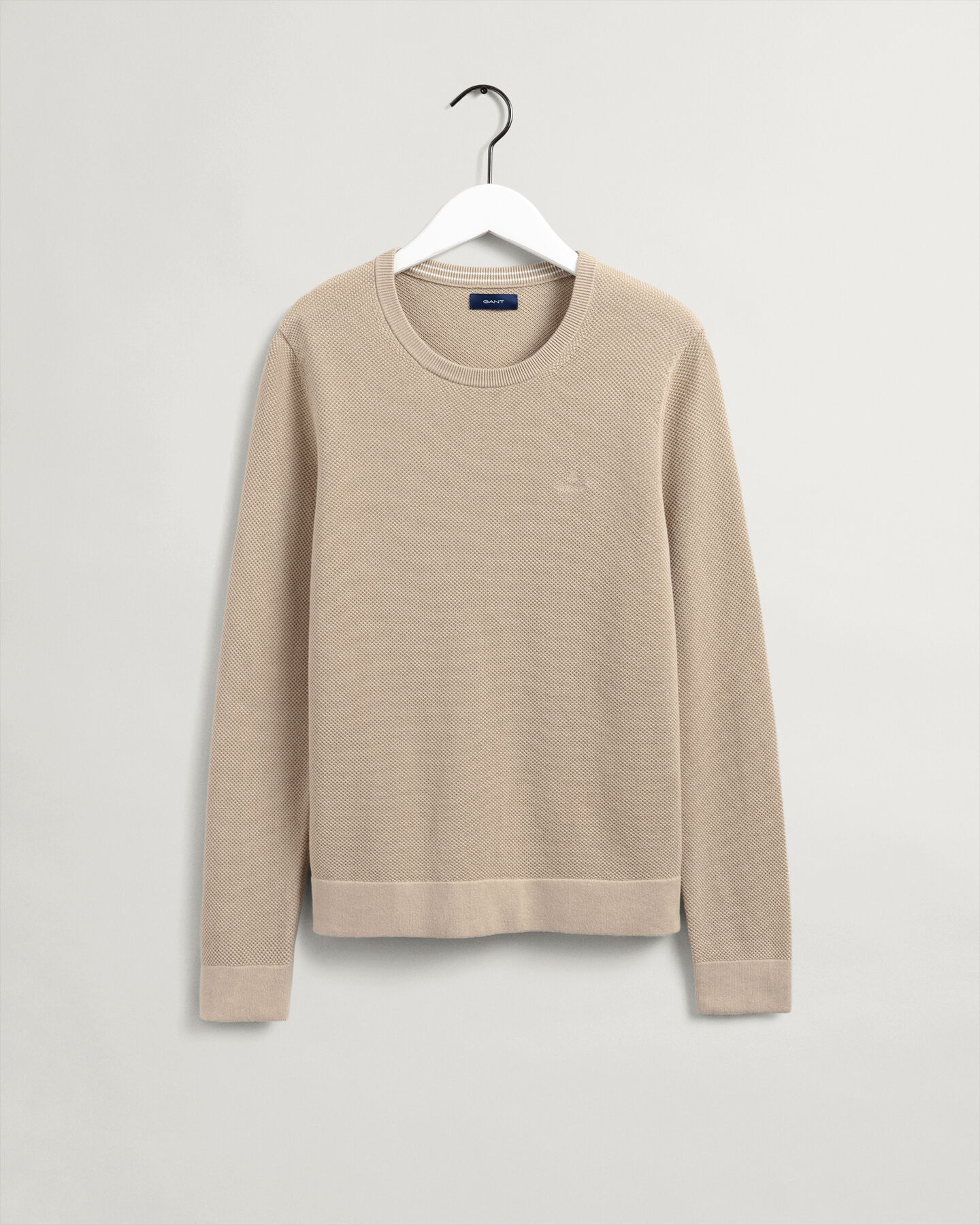 Cotton Piqu&eacute; Crew Neck Sweater