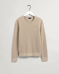 Cotton Piqu&eacute; Crew Neck Sweater