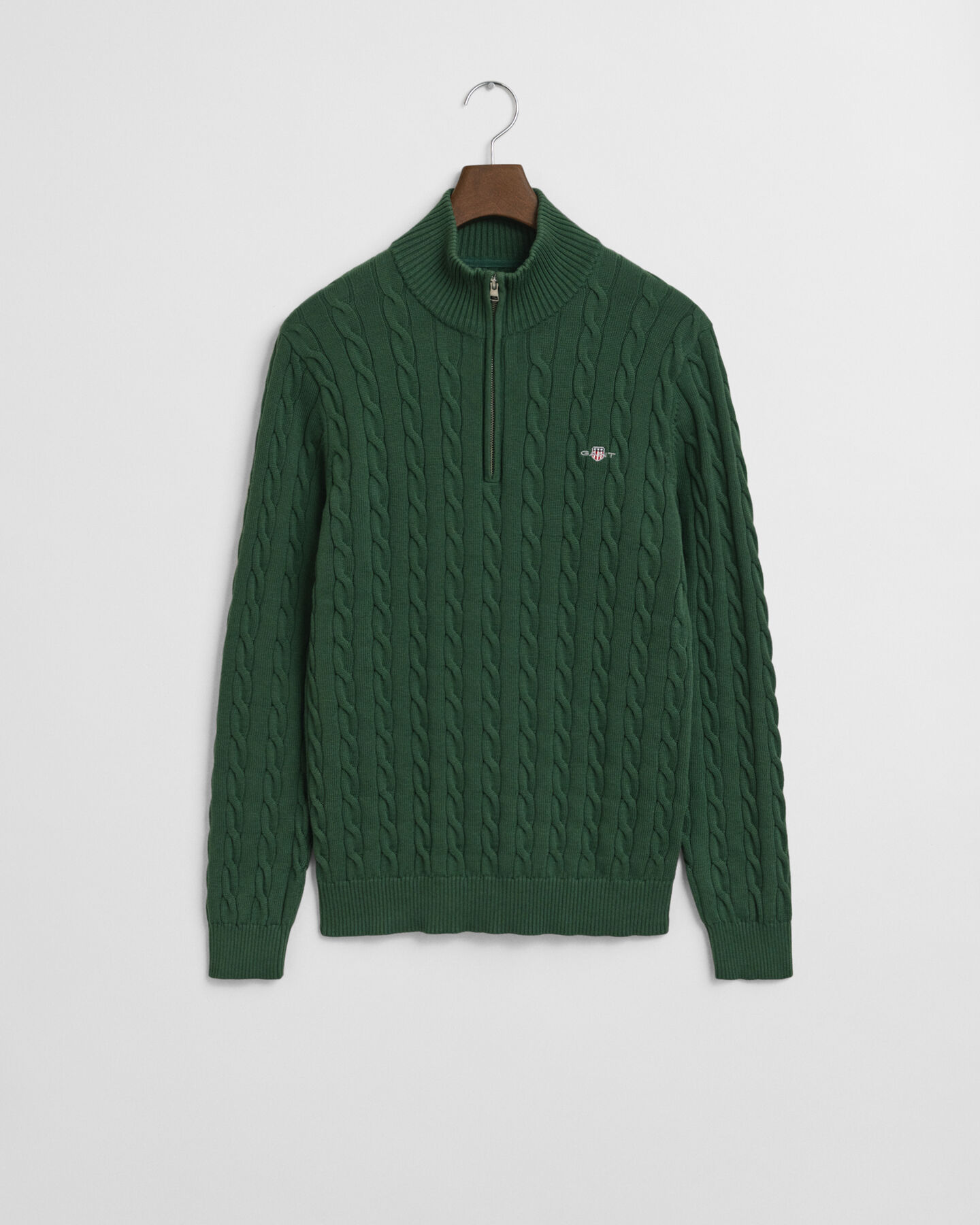 Cotton Cable Knit Half-Zip Sweater