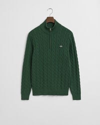 Cotton Cable Knit Half-Zip Sweater