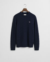 Lambswool Cable Knit Crew Neck Sweater