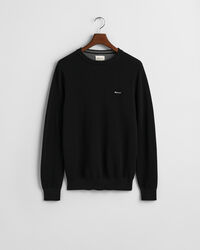 Cotton Piqué Crew Neck Sweater