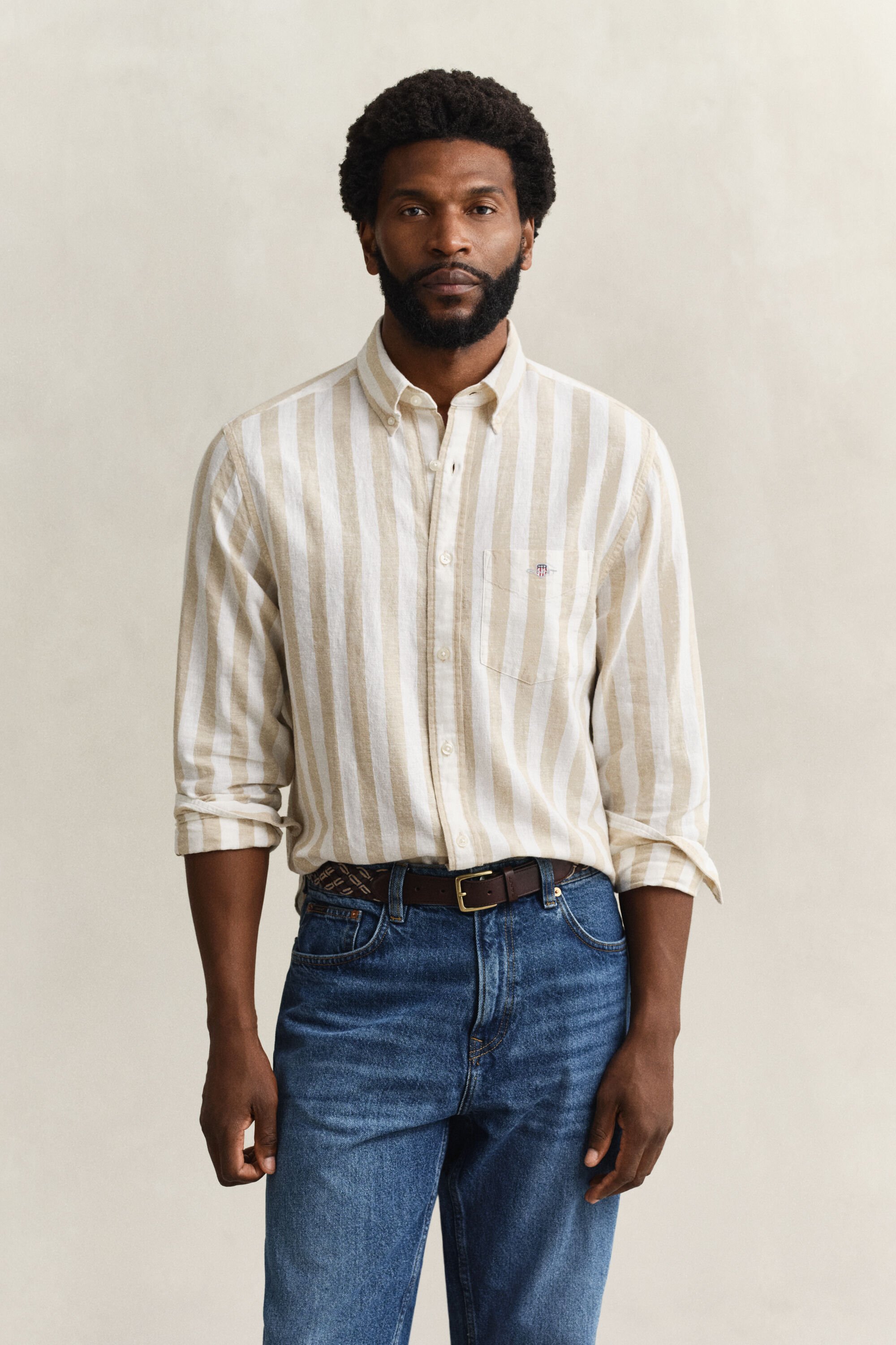 Striped Linen Blend Shirt