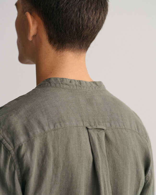 Regular Fit Garment-Dyed Linen Shirt