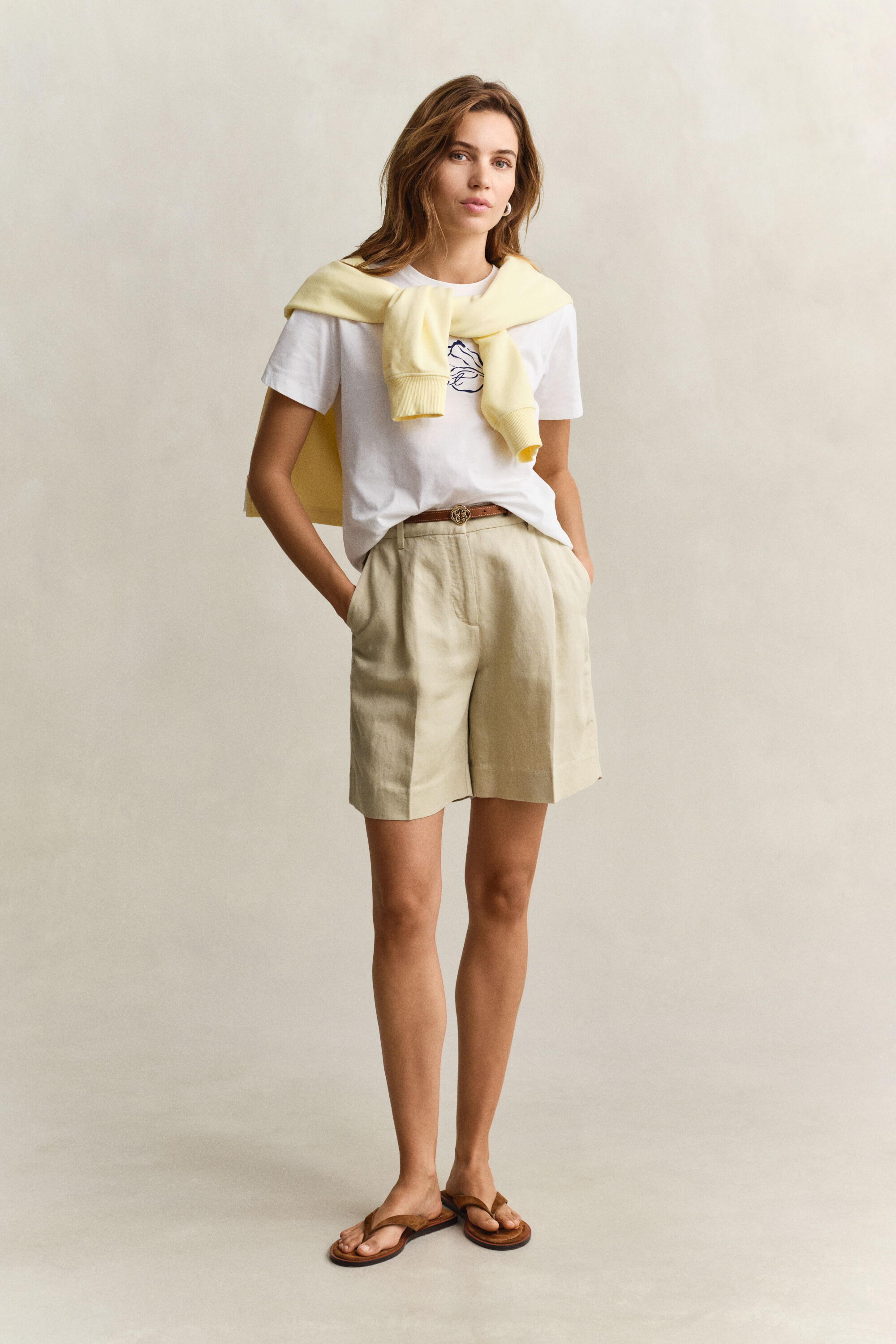 Tailored Linen Blend Shorts