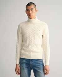 Cotton Cable Turtleneck Sweater