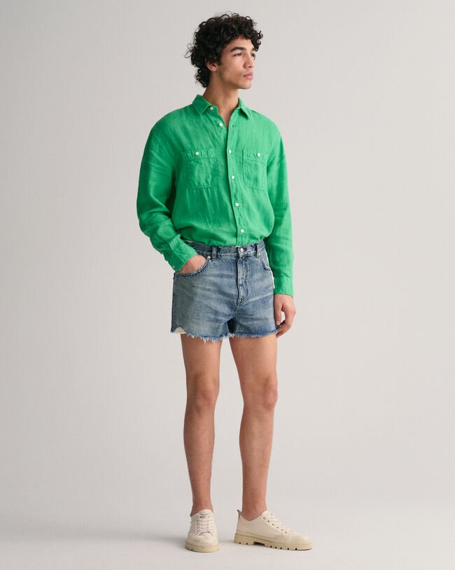Raw Hem Jean Shorts