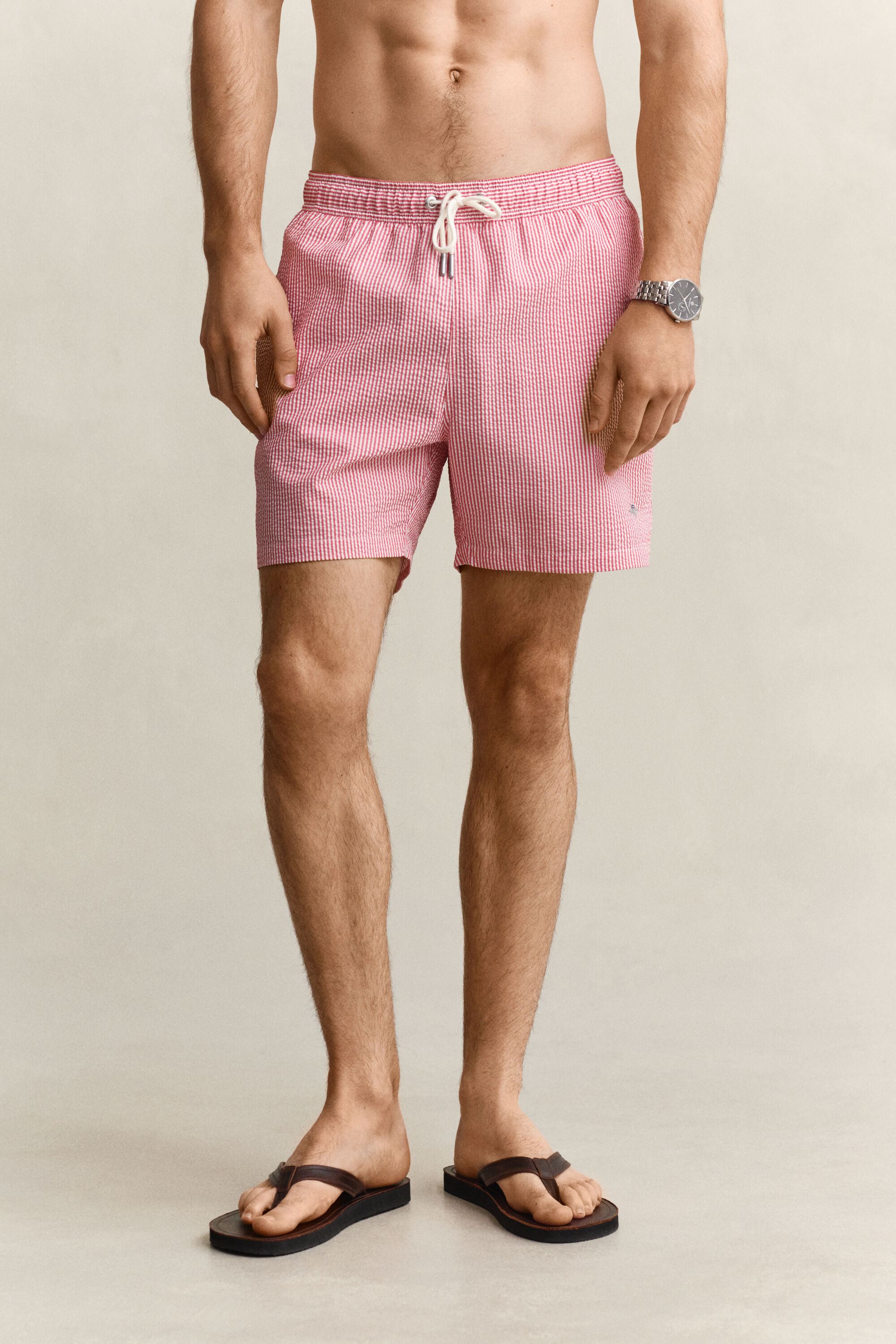 Striped Seersucker Swim Shorts