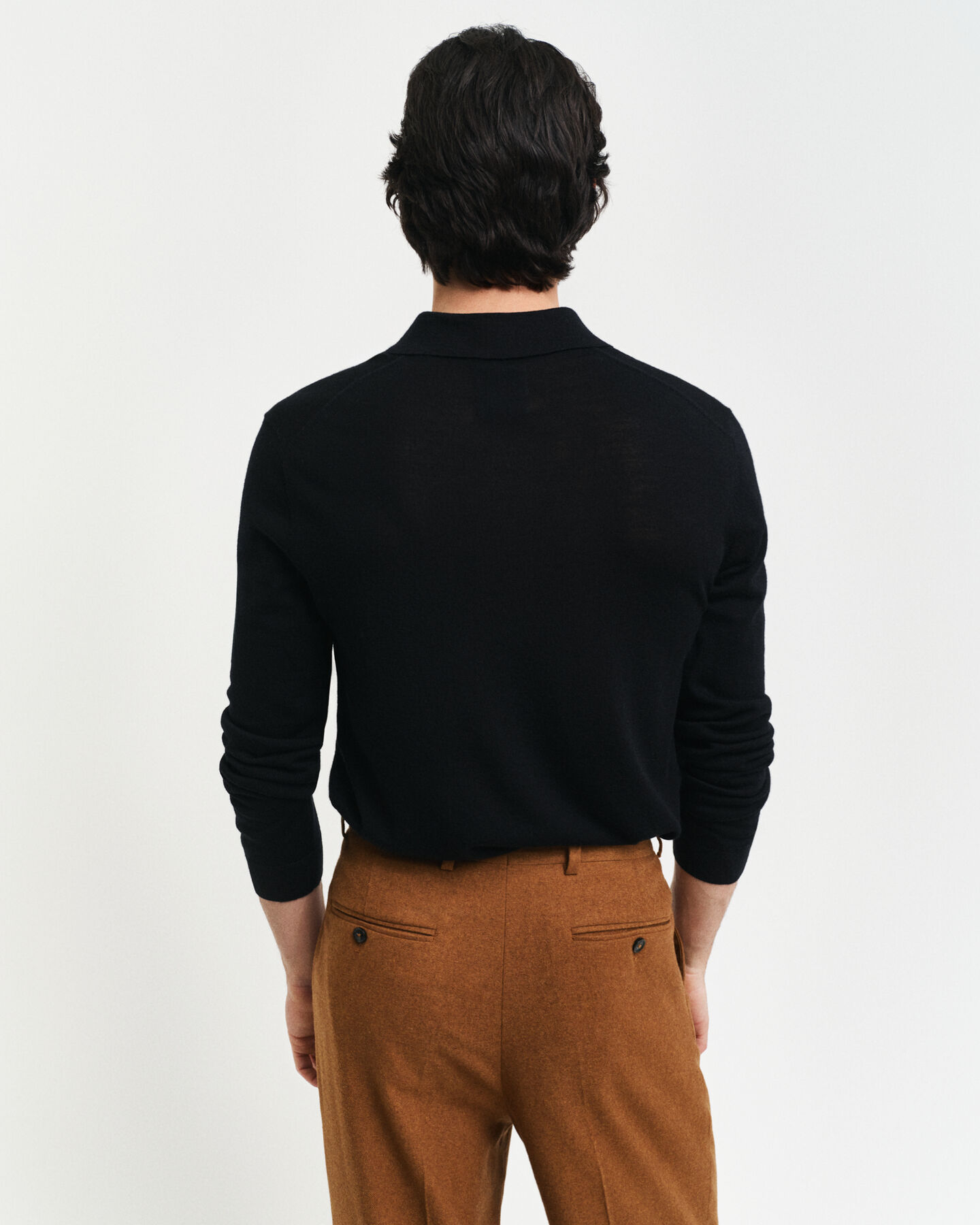 Extra Fine Merino Wool Polo Sweater