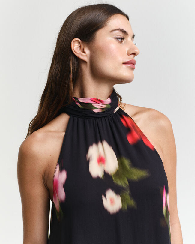 Floral Print Halterneck Dress