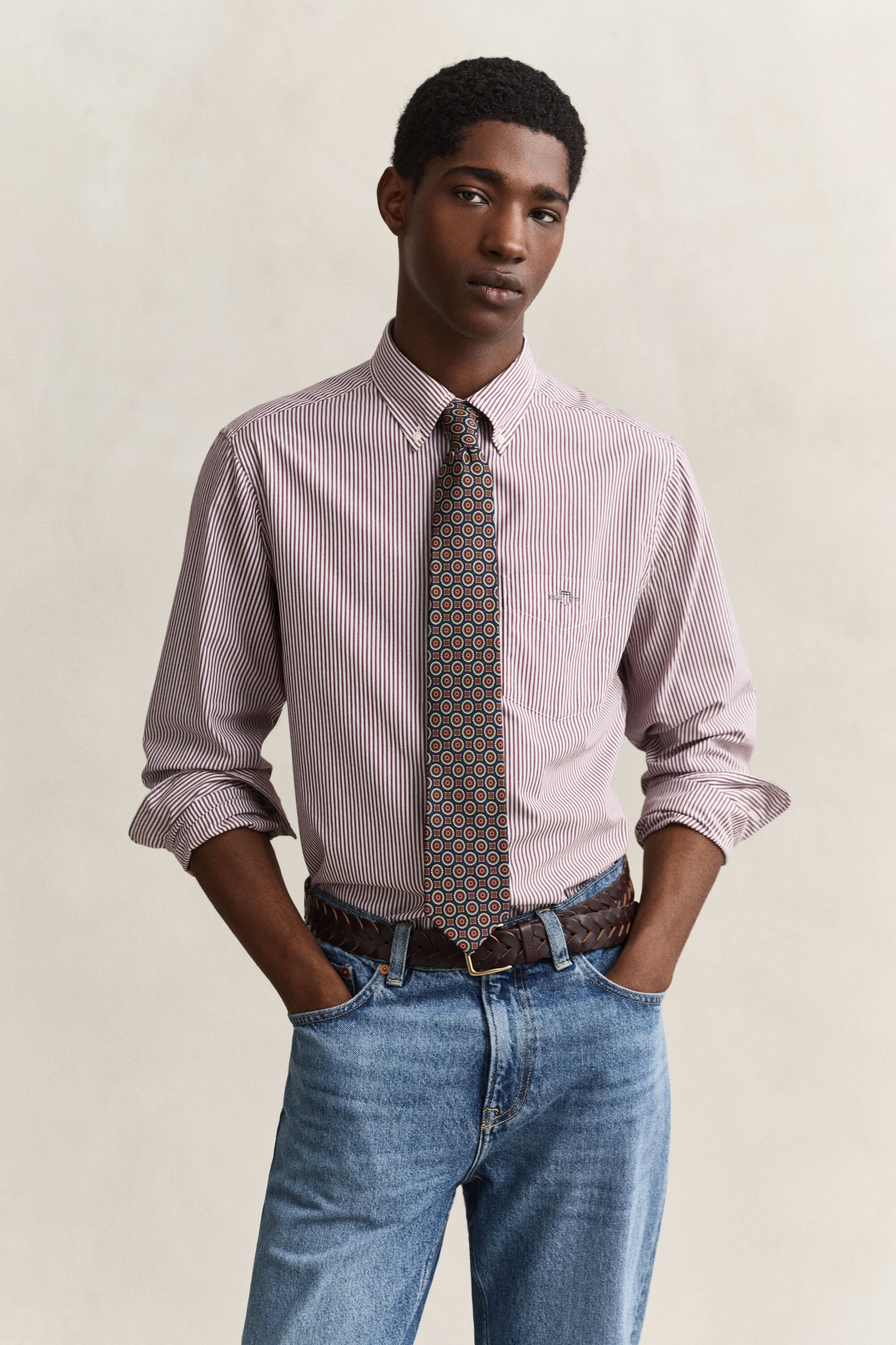 Classic Regular Striped Poplin Shirt