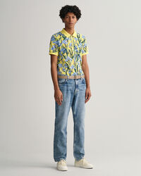 Iris Print Piqu&eacute; Polo Shirt