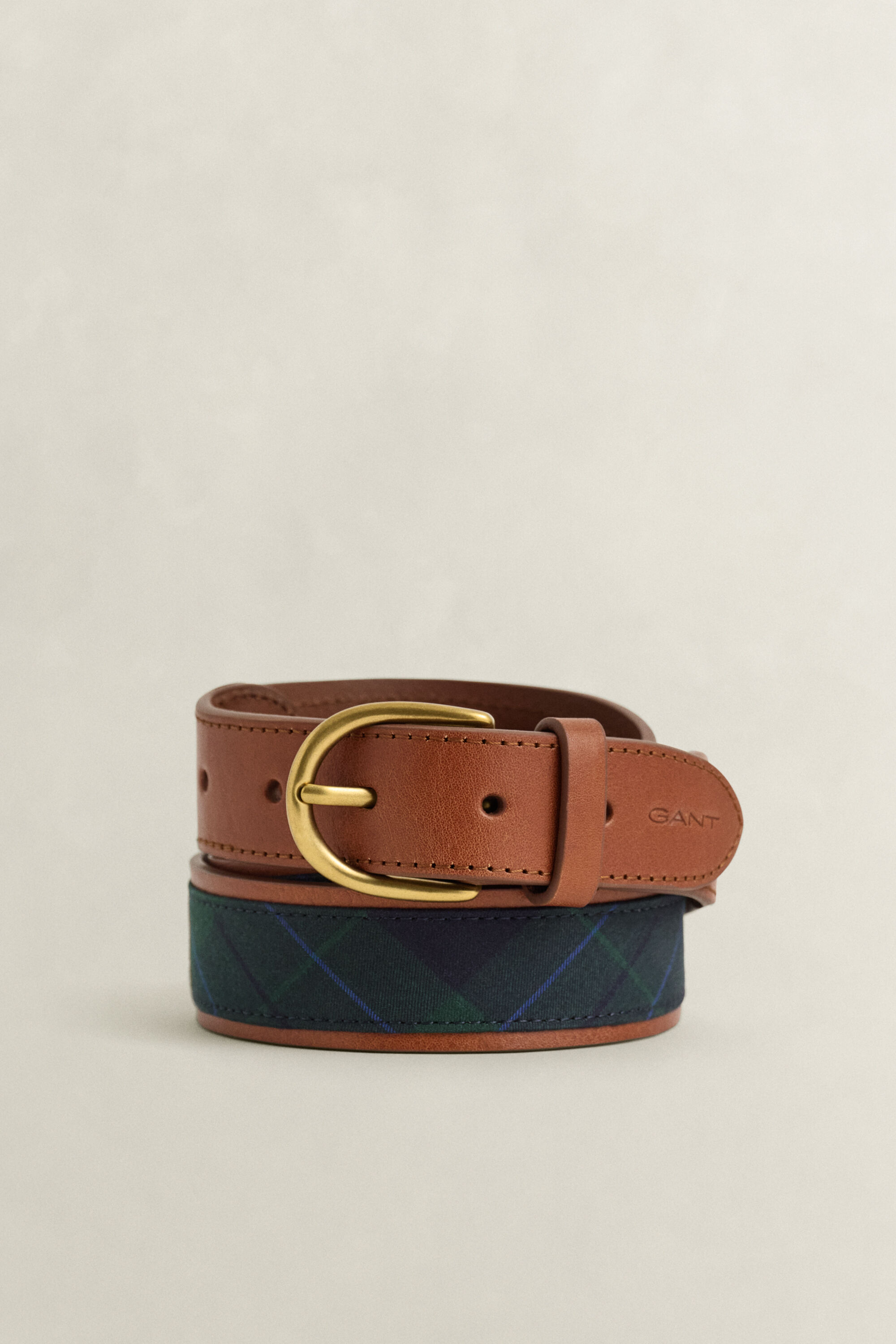 Checked Belt & Card Holder Gift Set