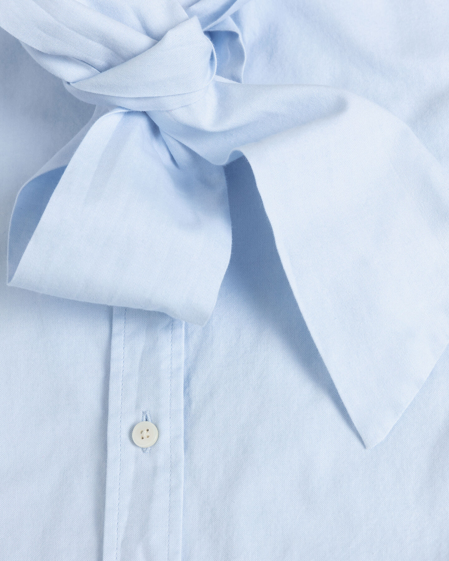 Bow Puff Sleeve Oxford Shirt