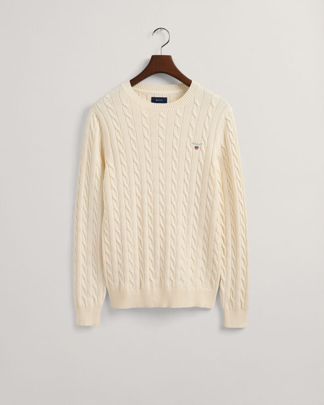 Cotton Cable Crew Neck Sweater