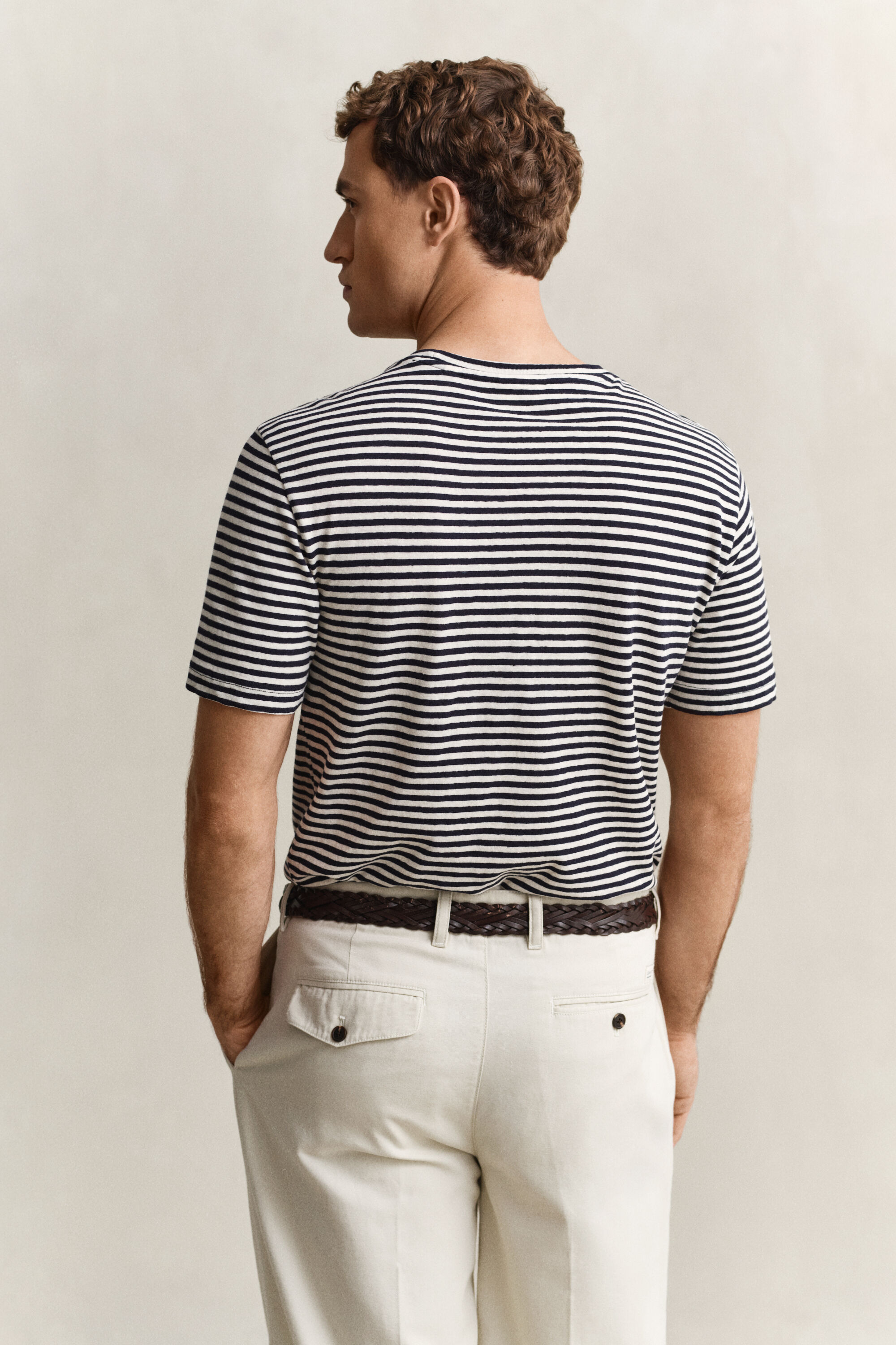 Striped Cotton Linen T-Shirt