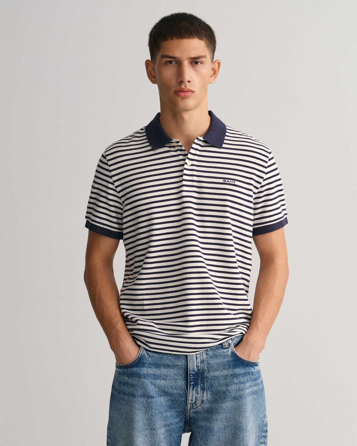 Striped Piqué Polo Shirt