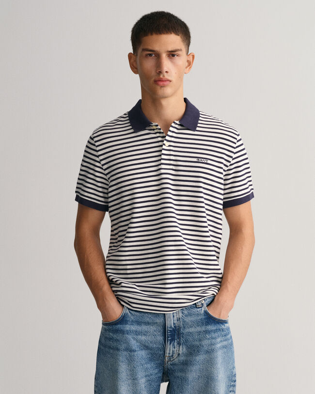 Striped Piqué Polo Shirt