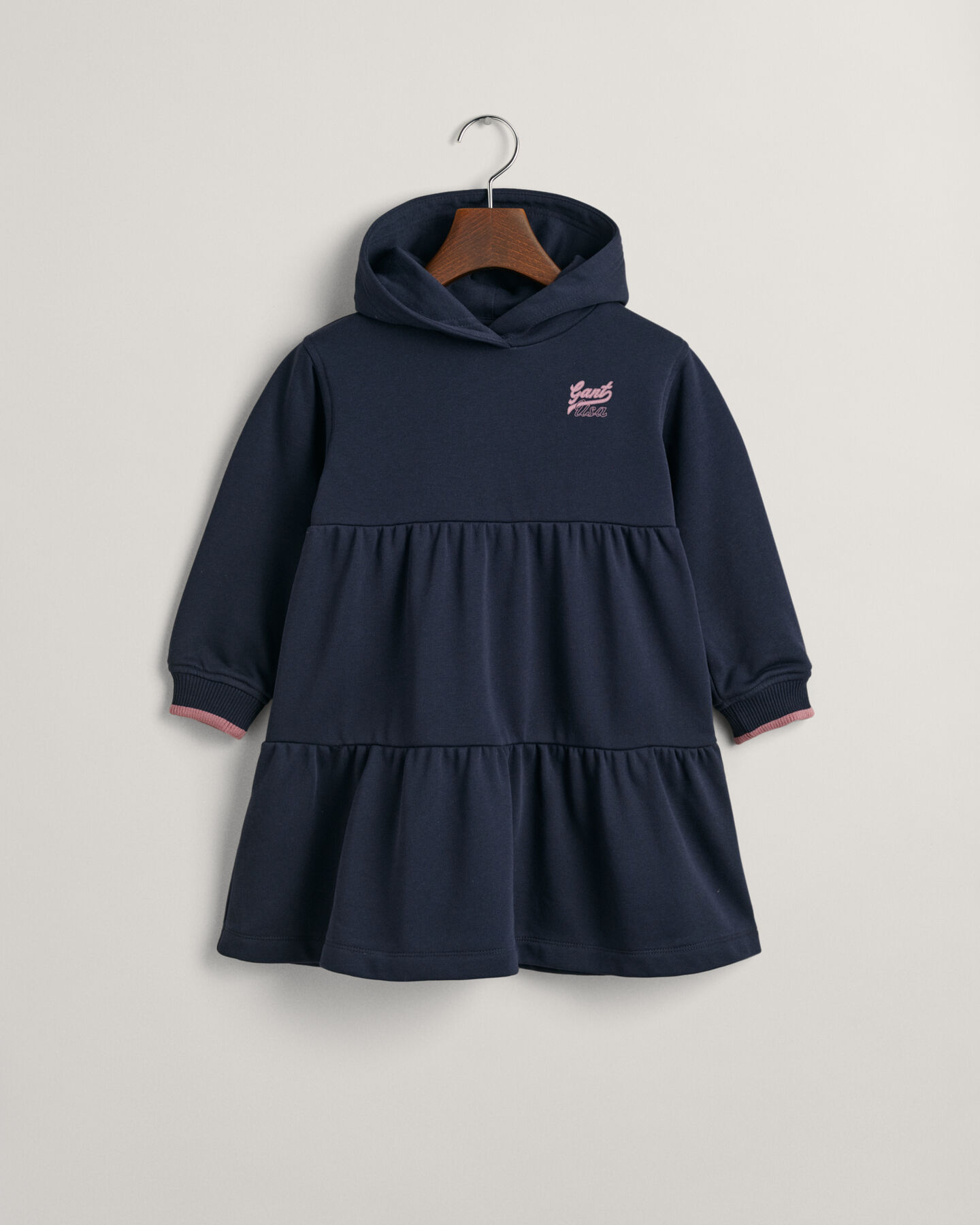 Girls GANT USA Tiered Hoodie Dress