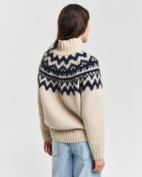 Fair Isle Stand Collar Sweater