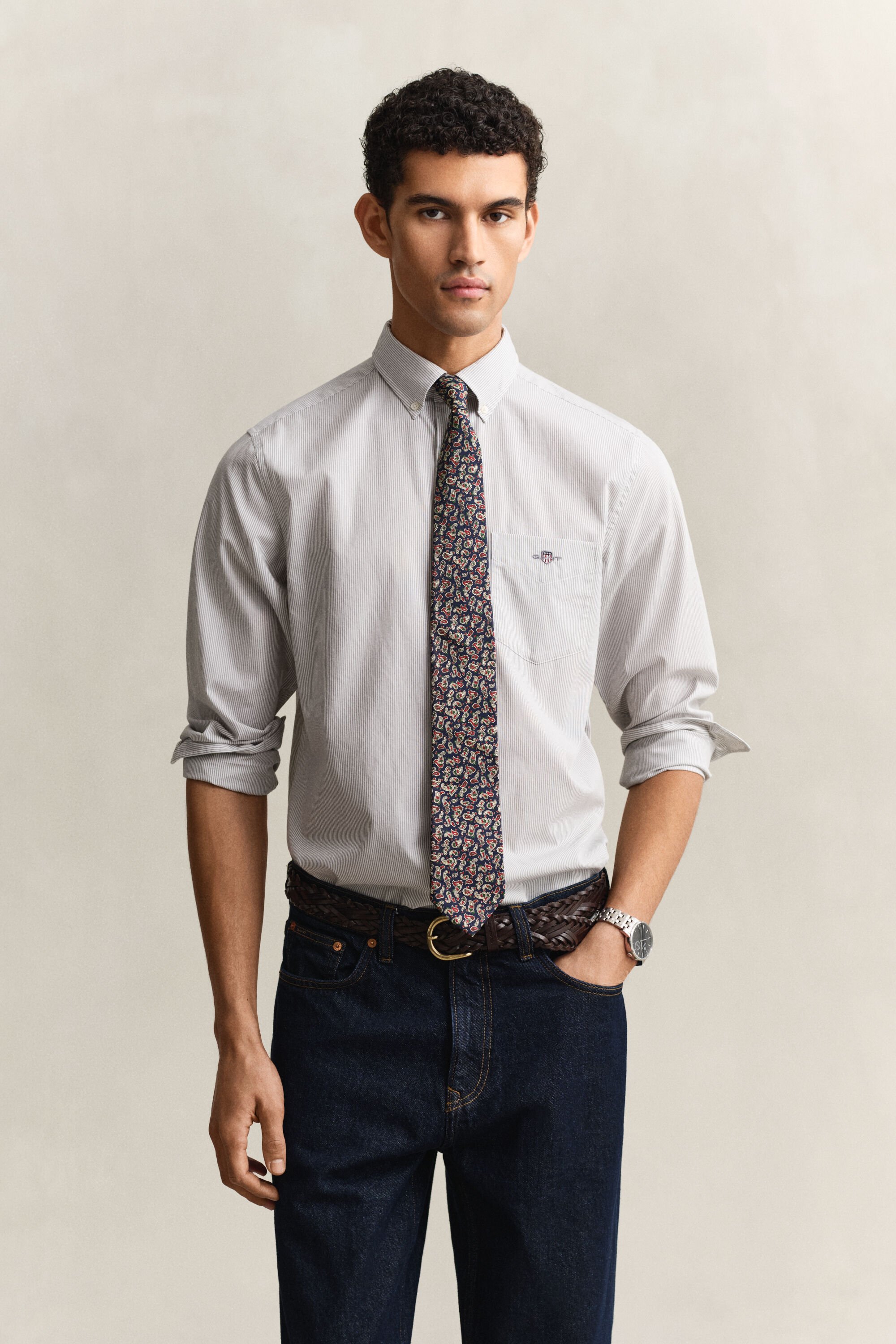 Banker Stripe Classic Poplin Shirt