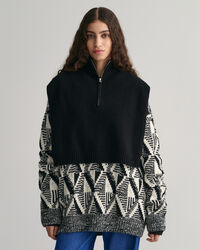 Wool Knit Zip Bib