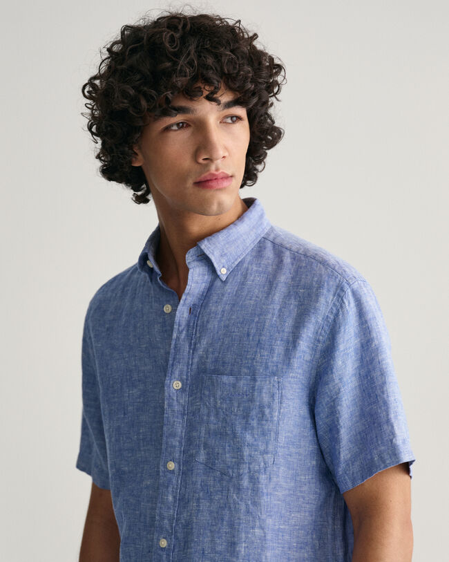 Regular Fit Linen Short Sleeve Shirt