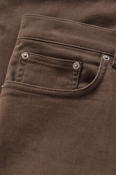 Slim Fit Twill Jeans — SHADOW BROWN 2
