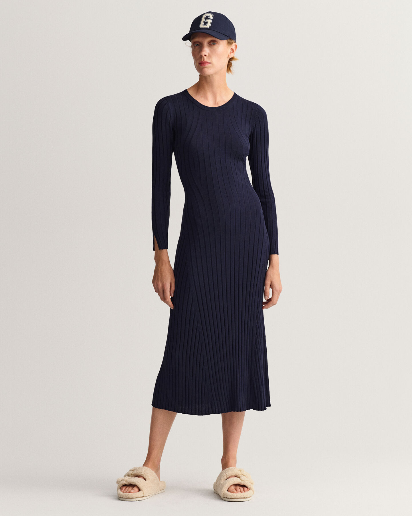 Ribbed Crew Neck Dress